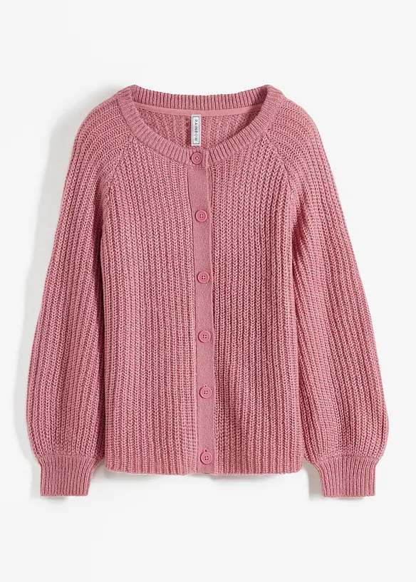 Grobstrickjacke mit Raglanärmeln in rosa von vorne - bonprix Grobstrickjacke mit Raglanärmeln in rosa von vorne - bonprix