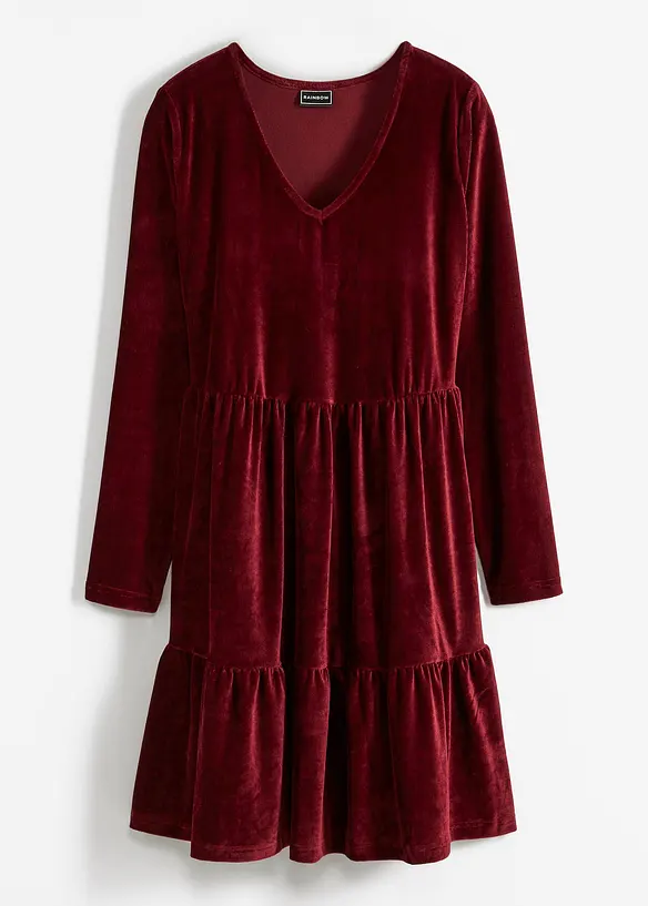 Minikleid aus Jersey Cord in rot von vorne - bonprix