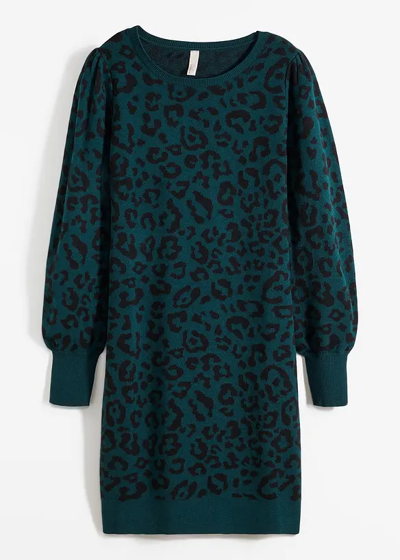 Strickkleid in grün von vorne - bonprix