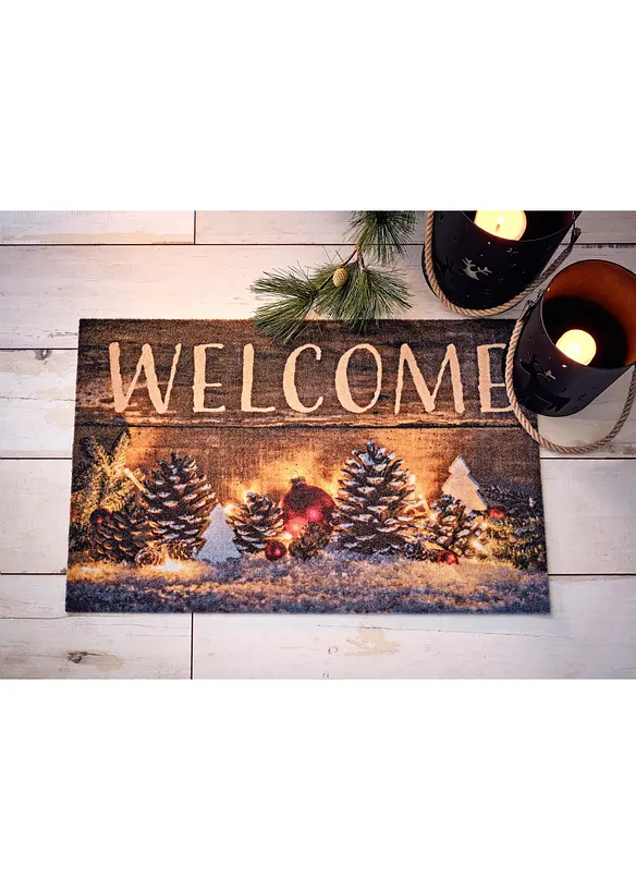 Fußmatte mit weihnachtlichem Motiv in braun (Ambiente) - bonprix