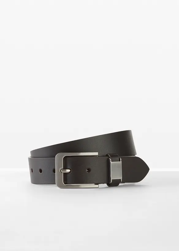 Ledergürtel mit Metalldetails in braun von vorne - bonprix
