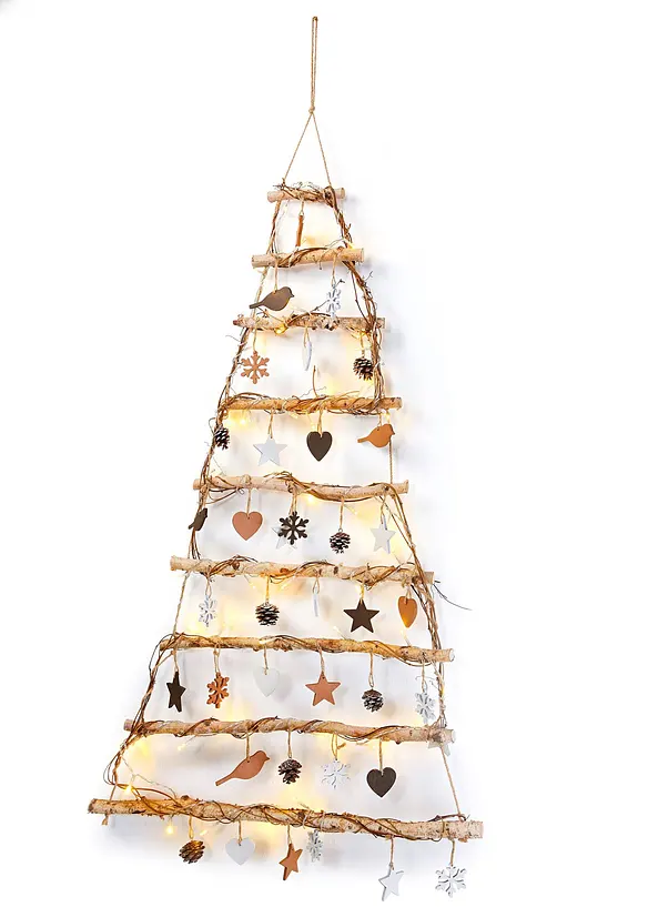 LED-Wanddeko im Weihnachtsbaum-Design in beige (Detailaufnahme) - bonprix