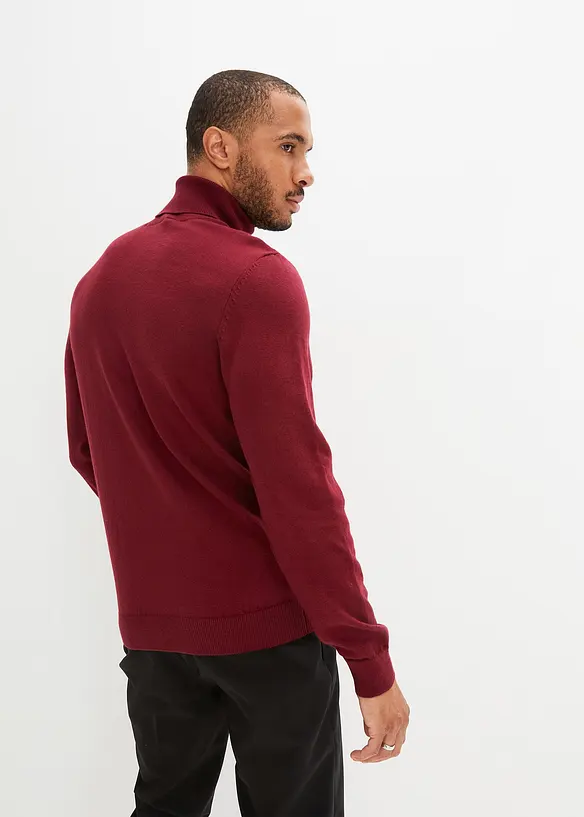 Rollkragenpullover aus weichem Kaschmir-Mix in rot von hinten (im Anschnitt) - bonprix