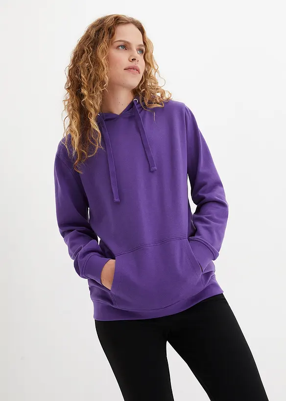 Hoodie in lila von vorne (im Anschnitt) - bonprix Hoodie in lila von vorne (im Anschnitt) - bonprix