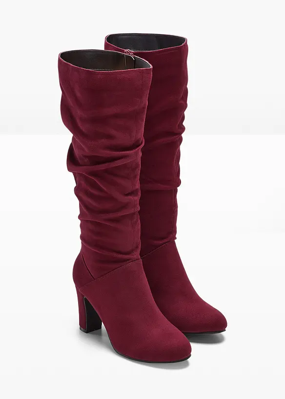 Stiefel mit Raffung in rot - bonprix
