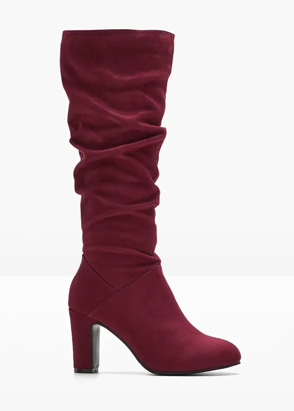 Stiefel mit Raffung in rot von vorne - bonprix