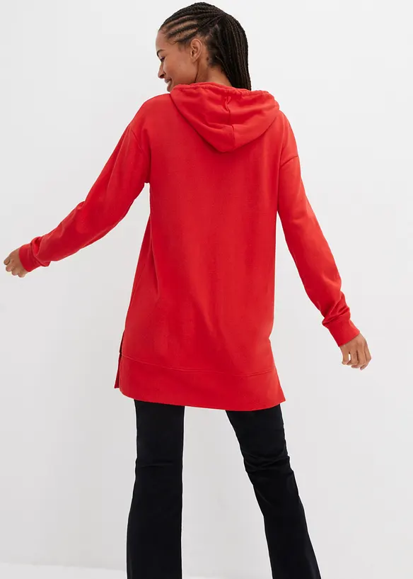 Long-Sweatshirt mit Baumwolle in rot von hinten (im Anschnitt) - bonprix Long-Sweatshirt mit Baumwolle in rot von hinten (im Anschnitt) - bonprix