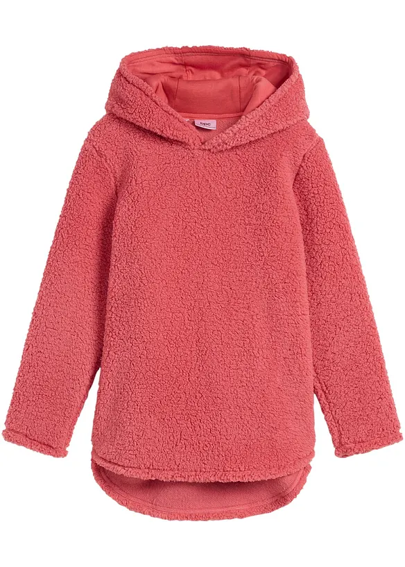 Fleecepullover in rosa von vorne - bonprix