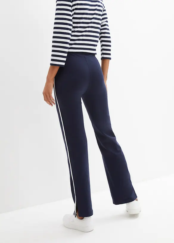 Jersey-Hose aus Baumwolle mit Stretch in blau von hinten - bonprix