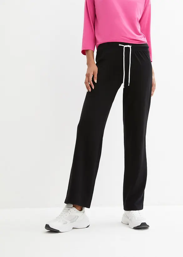 Jersey-Hose aus Baumwolle mit Stretch in schwarz von vorne - bonprix Jersey-Hose aus Baumwolle mit Stretch in schwarz von vorne - bonprix