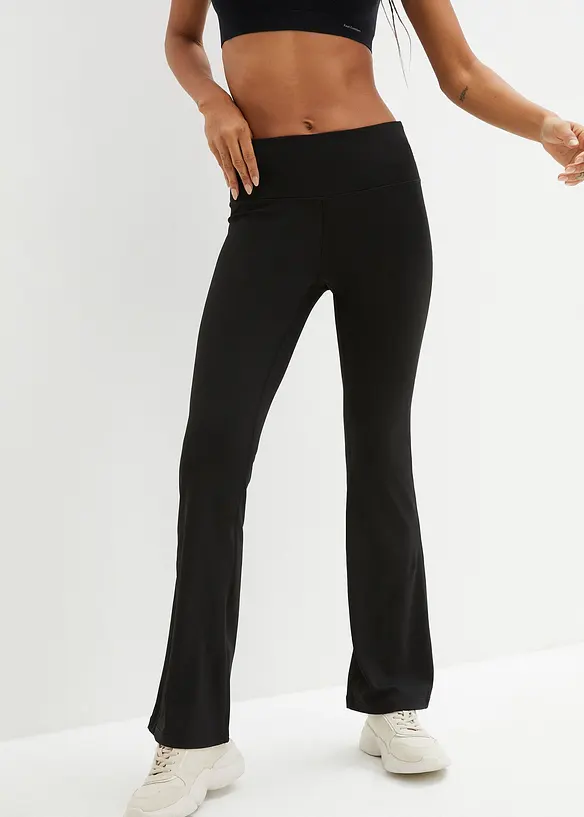Shaping-Sporthose, schnelltrocknend in schwarz von vorne - bonprix