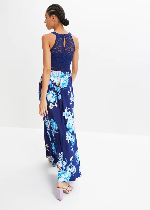 Maxikleid mit Spitze in blau von hinten (Totalaufnahme) - bonprix Maxikleid mit Spitze in blau von hinten (Totalaufnahme) - bonprix