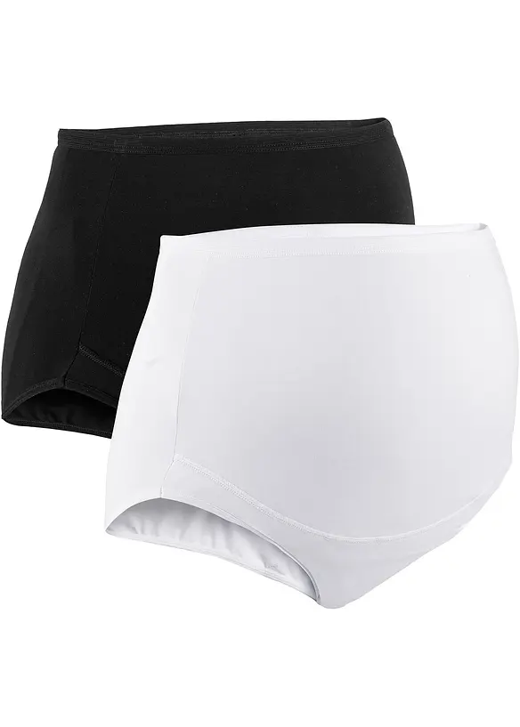 Umstandsslip mit Bio-Baumwolle (2er Pack) in weiß - bonprix