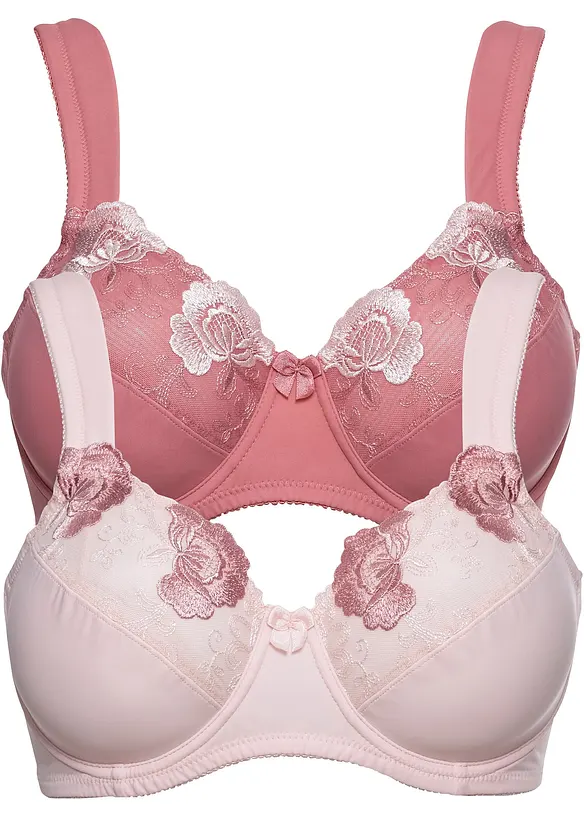Minimizer-BH mit gepolsterten Trägern (2er Pack) in rosa - bonprix