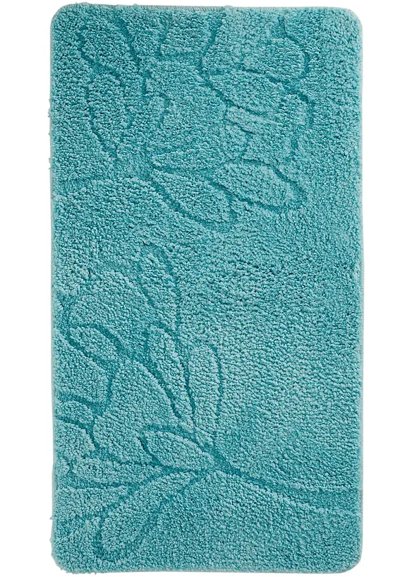 Getuftete Badematte mit floralem Design in blau - bpc living bonprix collection