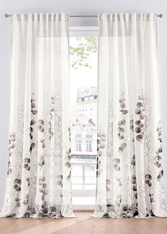 Vorhang mit floralem Druck (1er Pack) in beige - bpc living bonprix collection