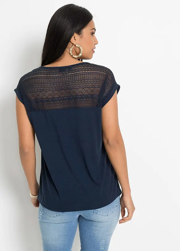 Shirt aus softem Viskose-Mix in blau von hinten (im Anschnitt) - bonprix Shirt aus softem Viskose-Mix in blau von hinten (im Anschnitt) - bonprix