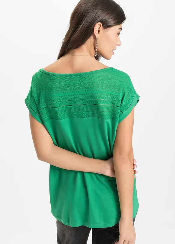 Shirt aus softem Viskose-Mix in grün von hinten (im Anschnitt) - bonprix Shirt aus softem Viskose-Mix in grün von hinten (im Anschnitt) - bonprix
