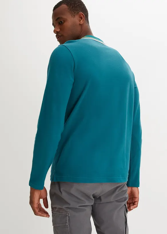 Poloshirt in Regular Fit (2er Pack) in petrol von hinten (im Anschnitt) - bonprix
