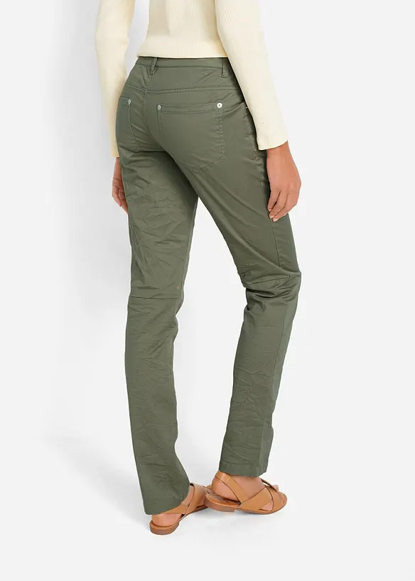 Hose mit Crash-Effekt aus Baumwoll-Mix in grün von hinten - bonprix Hose mit Crash-Effekt aus Baumwoll-Mix in grün von hinten - bonprix