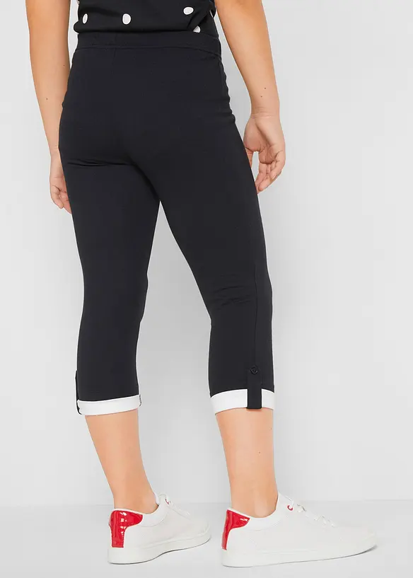 ¾ Leggings mit Bio-Baumwolle in schwarz von hinten - bonprix