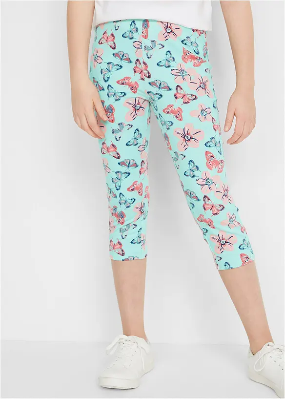 Capri-Leggings mit Bio-Baumwolle (2er Pack) in blau von vorne - bonprix