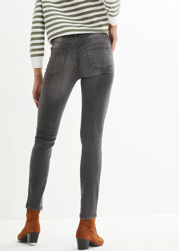 Stretch-Jeggings in schwarz von hinten - bonprix