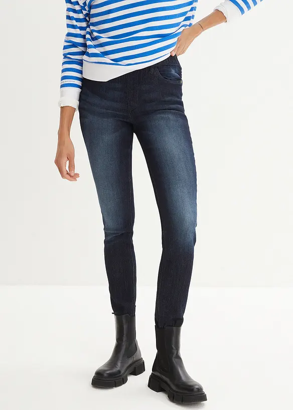 Stretch-Jeggings in blau von vorne - bonprix Stretch-Jeggings in blau von vorne - bonprix