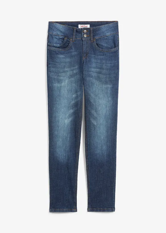 Mom-Jeans Mid Waist in blau von vorne - bonprix