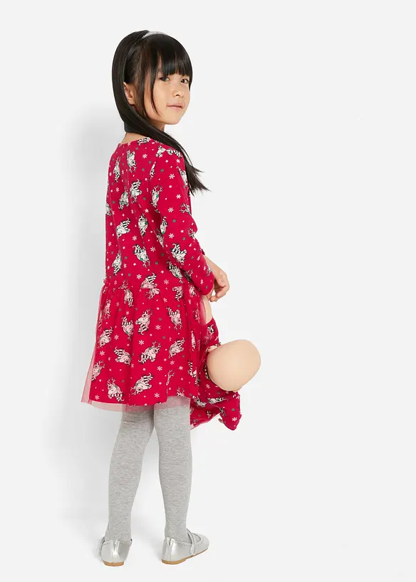Jerseykleid + Puppenkleid in rot von hinten (Totalaufnahme) - bonprix