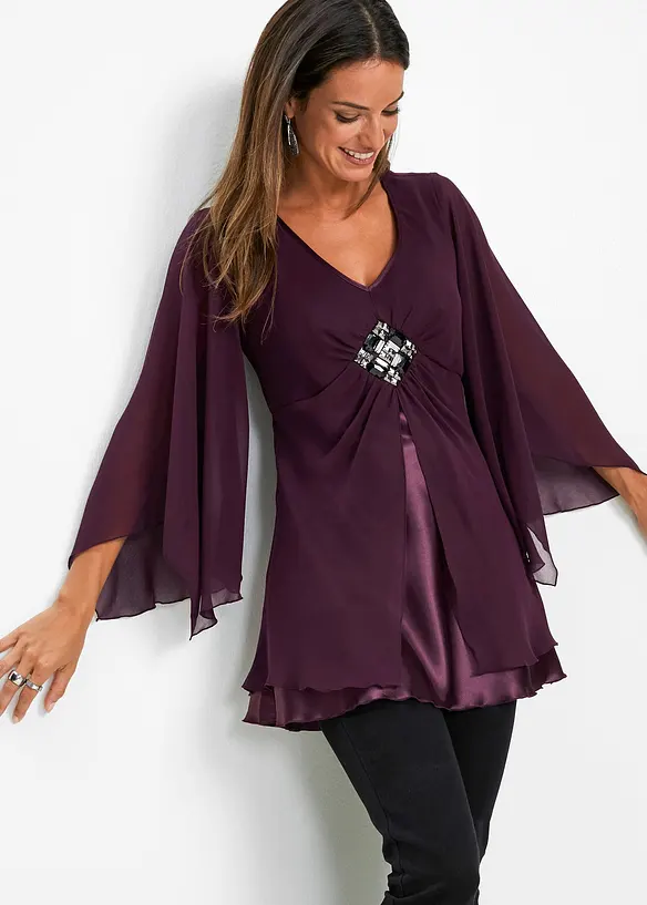 Tunikabluse in lila von vorne (im Anschnitt) - bonprix Tunikabluse in lila von vorne (im Anschnitt) - bonprix