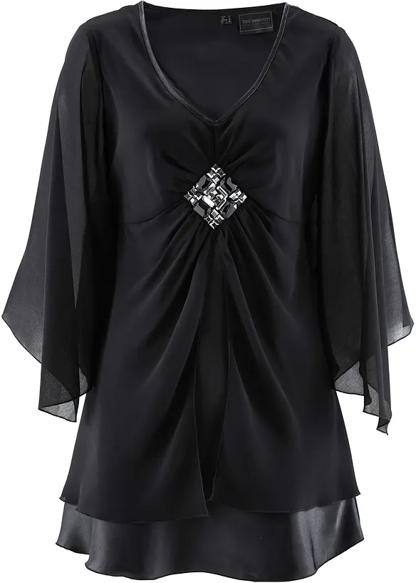Tunikabluse in schwarz von vorne - bonprix Tunikabluse in schwarz von vorne - bonprix