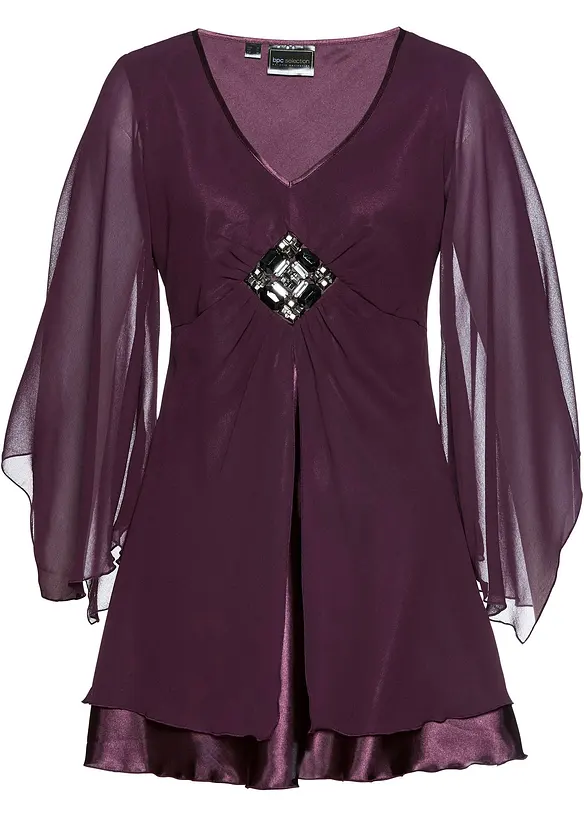 Tunikabluse in lila von vorne - bonprix Tunikabluse in lila von vorne - bonprix