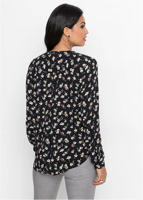 Bluse aus reiner Viskose in schwarz von hinten (im Anschnitt) - bonprix Bluse aus reiner Viskose in schwarz von hinten (im Anschnitt) - bonprix