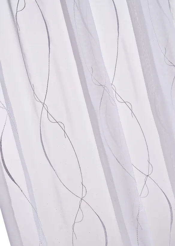 Gardinen Store mit Stickerei mit recyceltem Polyester in weiß Detailaufnahme vom Material - bonprix