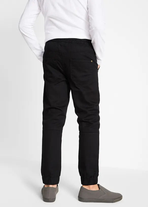 Lässige Thermohose mit kuscheligem Baumwollfutter in schwarz von hinten - bonprix