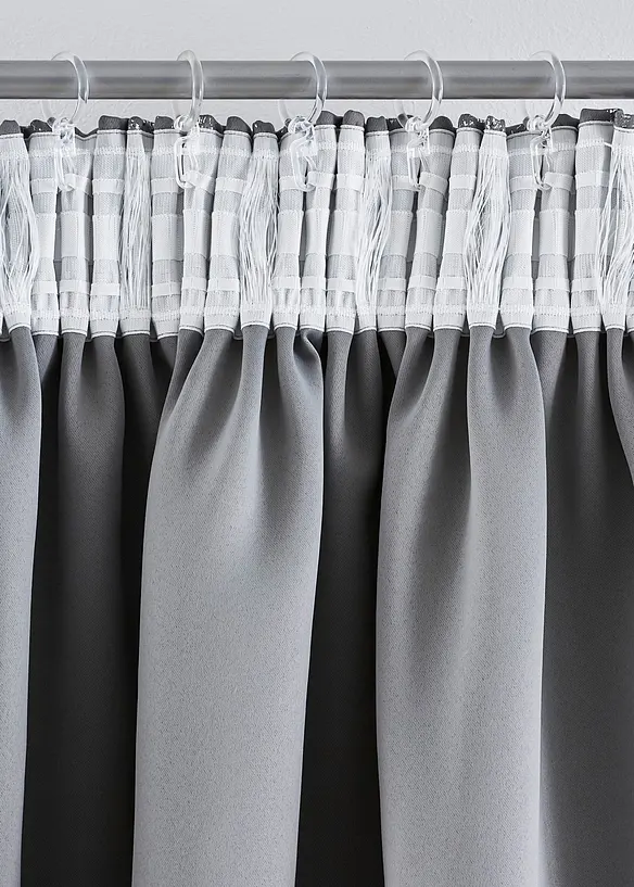 Abdunkelnder Vorhang mit Glanz-Druck (1er Pack) in grau - bonprix