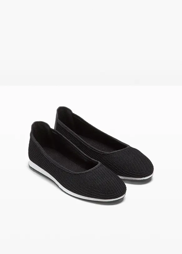 Komfort-Ballerinas mit Stretch-Fit in schwarz - bonprix