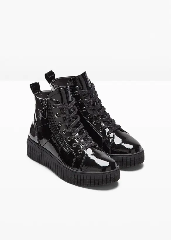 Jana Komfort-Schnürboots in bequemer Weite in schwarz - Jana