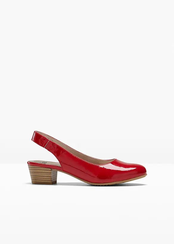 Jana Komfort-Slingpumps in bequemer Weite in rot von vorne - Jana