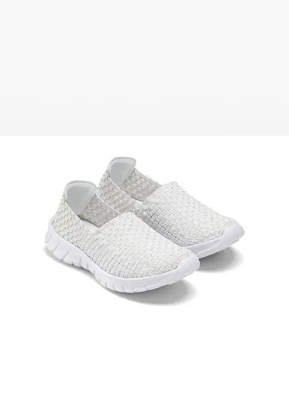 Komfort-Slipper mit flexibler Sohle in weiß - bonprix