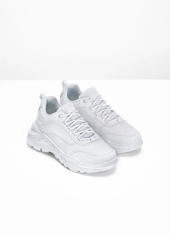 Chunky Sneaker mit leichter Sohle in weiß - bonprix