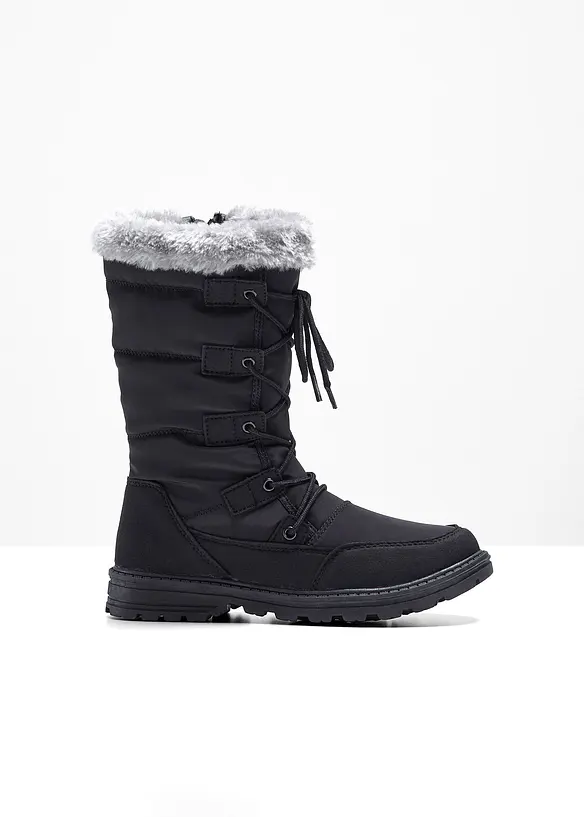 Schnürstiefel in schwarz von vorne - bonprix