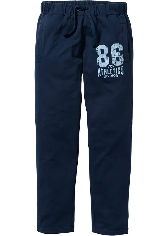 Jogginghose aus reiner Bio-Baumwolle in blau von vorne - bonprix