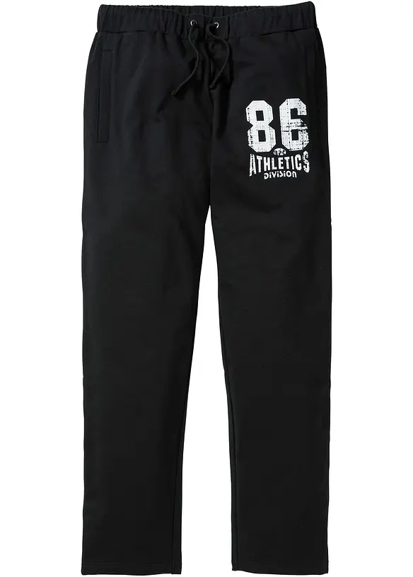 Jogginghose aus reiner Bio-Baumwolle in schwarz von vorne - bonprix
