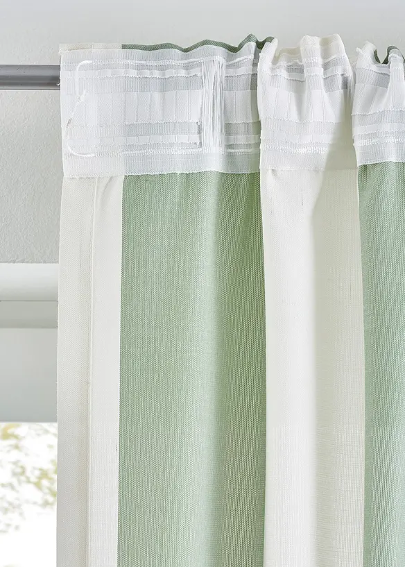 Vorhang mit recyceltem Polyester, auch in extra lang (1er Pack) in grün - bonprix