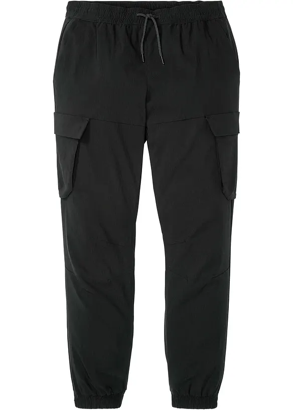 Regular Fit Stretch-Schlupfhose, Straight in schwarz von vorne - bonprix