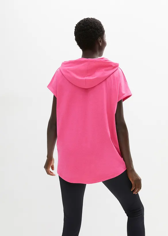 Oversize Hoodie in pink von hinten (im Anschnitt) - bonprix