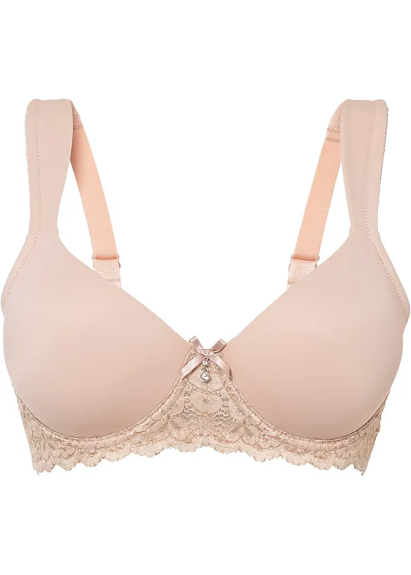Schalen-BH mit gepolsterten Trägern in beige von vorne - bonprix