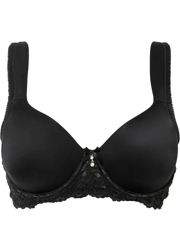 Schalen-BH mit gepolsterten Trägern in schwarz von vorne - bonprix